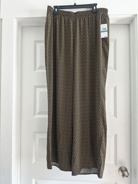 Michael Kors Brown Patterned Wide Leg Pants